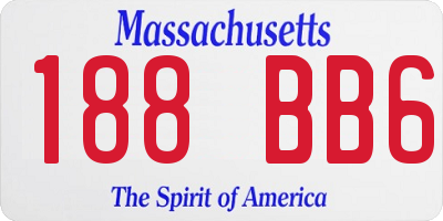 MA license plate 188BB6