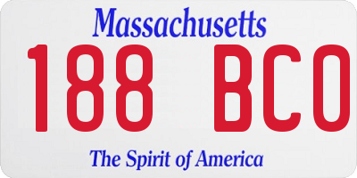 MA license plate 188BC0