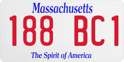 MA license plate 188BC1