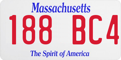 MA license plate 188BC4