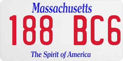 MA license plate 188BC6