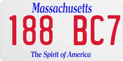 MA license plate 188BC7
