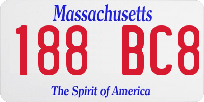 MA license plate 188BC8