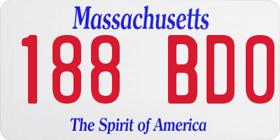 MA license plate 188BD0