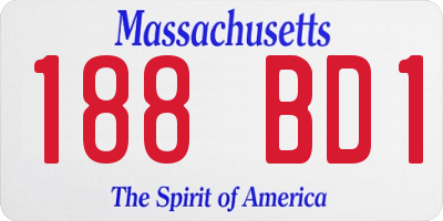 MA license plate 188BD1