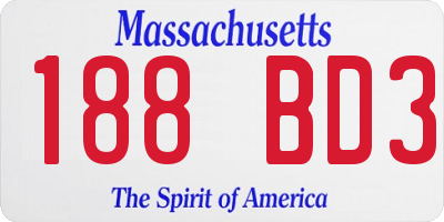 MA license plate 188BD3