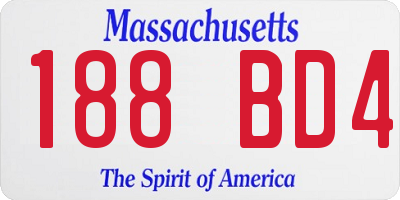 MA license plate 188BD4