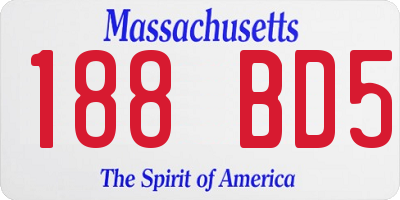 MA license plate 188BD5