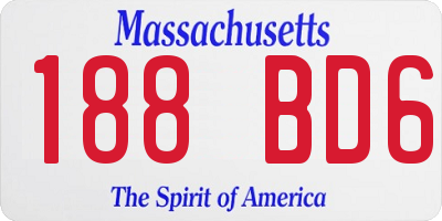 MA license plate 188BD6