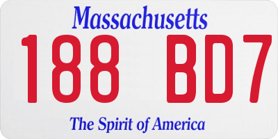 MA license plate 188BD7