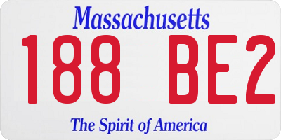 MA license plate 188BE2
