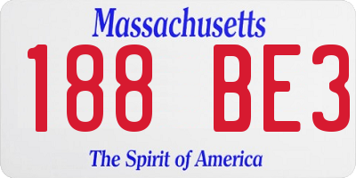 MA license plate 188BE3