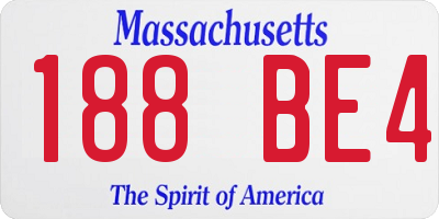 MA license plate 188BE4