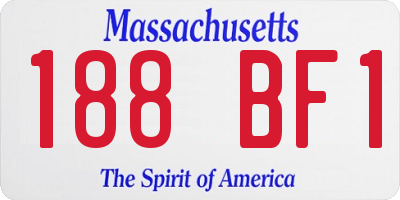 MA license plate 188BF1