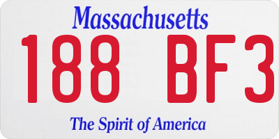 MA license plate 188BF3