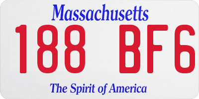 MA license plate 188BF6