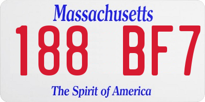 MA license plate 188BF7