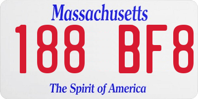 MA license plate 188BF8