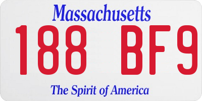 MA license plate 188BF9