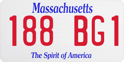MA license plate 188BG1