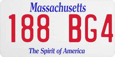 MA license plate 188BG4