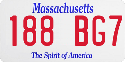 MA license plate 188BG7