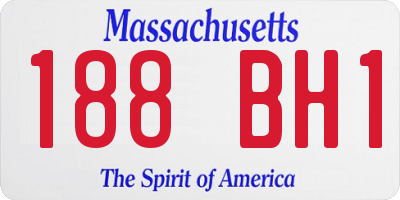 MA license plate 188BH1