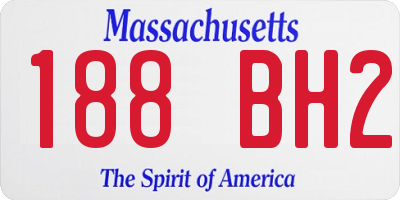 MA license plate 188BH2