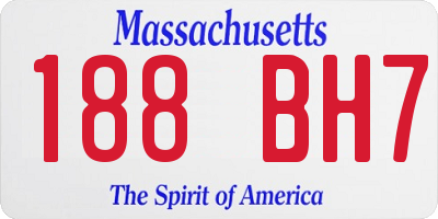 MA license plate 188BH7