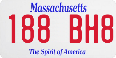 MA license plate 188BH8