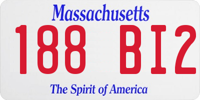 MA license plate 188BI2