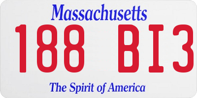 MA license plate 188BI3