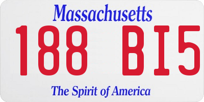 MA license plate 188BI5