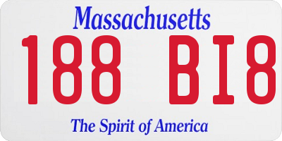 MA license plate 188BI8