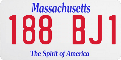 MA license plate 188BJ1