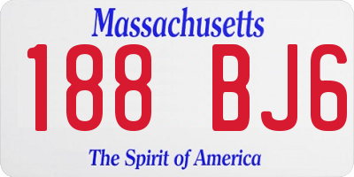 MA license plate 188BJ6