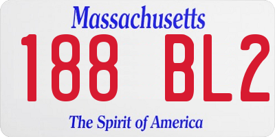 MA license plate 188BL2