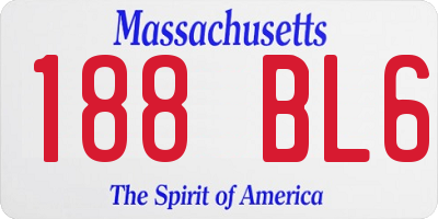 MA license plate 188BL6