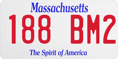 MA license plate 188BM2