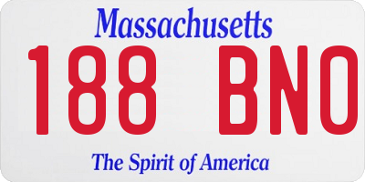 MA license plate 188BN0