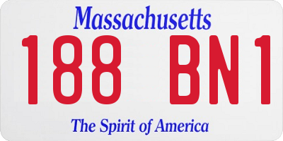 MA license plate 188BN1
