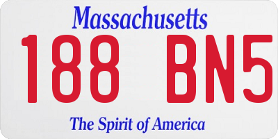 MA license plate 188BN5