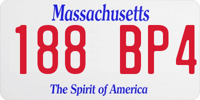 MA license plate 188BP4