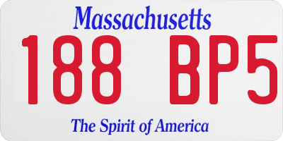 MA license plate 188BP5