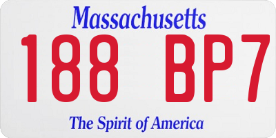 MA license plate 188BP7
