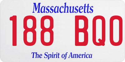 MA license plate 188BQ0