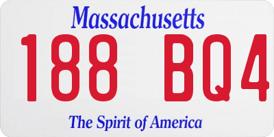 MA license plate 188BQ4