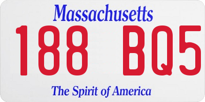 MA license plate 188BQ5