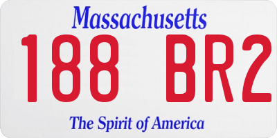 MA license plate 188BR2