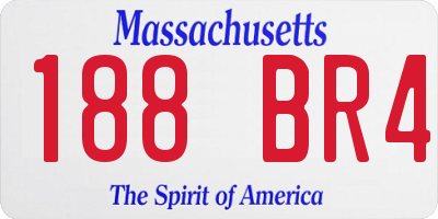 MA license plate 188BR4